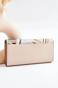 Online Damski Duży Portfel Skórzany M0120-CM00 Beżowy Portfele