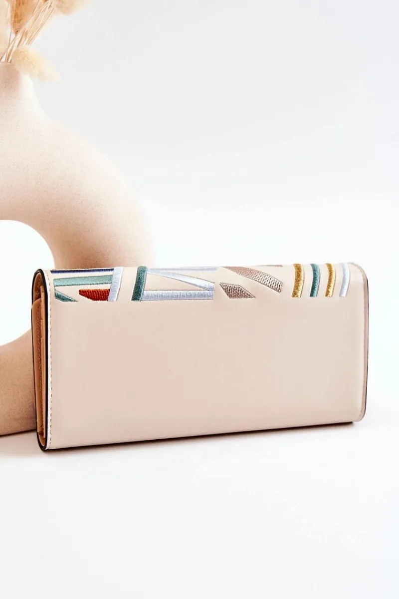 Online Damski Duży Portfel Skórzany M0120-CM00 Beżowy Portfele