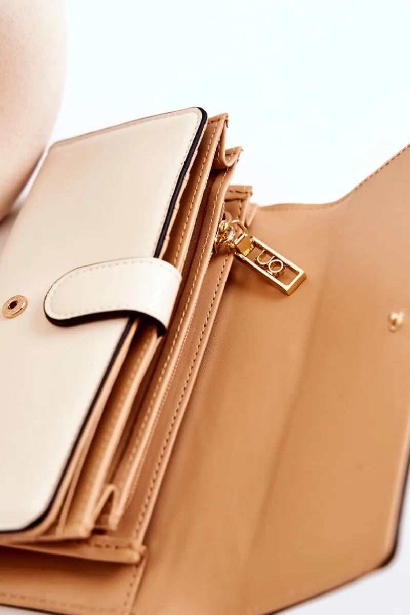 Online Damski Duży Portfel Skórzany M0120-CM00 Beżowy Portfele