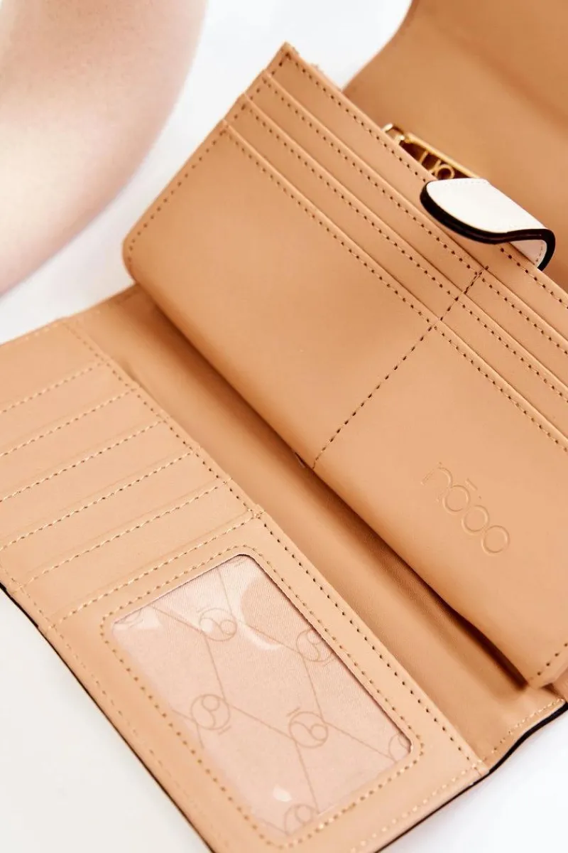 Online Damski Duży Portfel Skórzany M0120-CM00 Beżowy Portfele