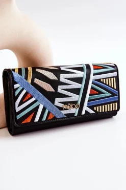 Portfele>Nobo Damski Duży Portfel Skórzany M0120-C020 Czarny