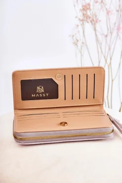 Sale Damski Duży Portfel Z Ozdobą Szary Fabio Portfele