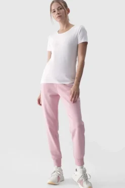 Outlet 4F Damski Gładki T-Shirt Z Logo WMM00TTSHF1845-10S Biały