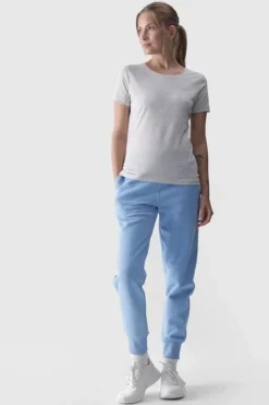 Online Damski Gładki T-Shirt Z Logo WMM00TTSHF1845-27M Damskie T-Shirty Damskie|Odzież 4F