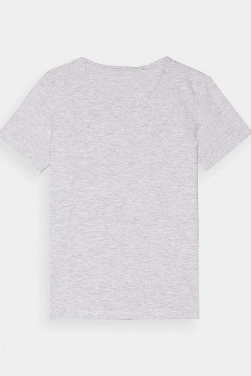 Online Damski Gładki T-Shirt Z Logo WMM00TTSHF1845-27M Damskie T-Shirty Damskie|Odzież 4F