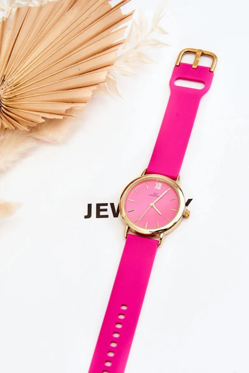 Outlet Damski Gumowy Zegarek Fuksja Zegarki