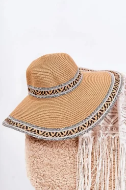 Okrycia Głowy>Boto Damski Kapelusz Na Lato Brązowy Sabrina