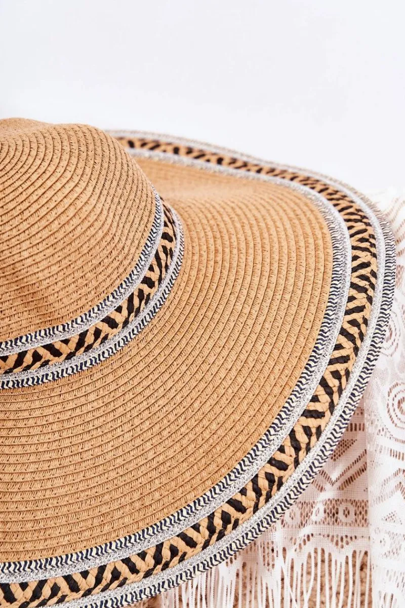 Okrycia Głowy>Boto Damski Kapelusz Na Lato Brązowy Sabrina