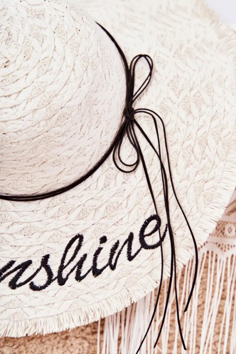 Okrycia Głowy>Boto Damski Kapelusz Słomkowy Biały Hello Sunshine