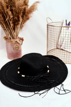 Sale Boto Damski Kapelusz Słomkowy Duże Rondo Czarny Rozmiar Uniwersalny