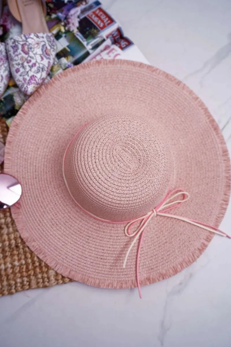 Okrycia Głowy>Boto Damski Kapelusz Słomkowy Różowy La Madrid