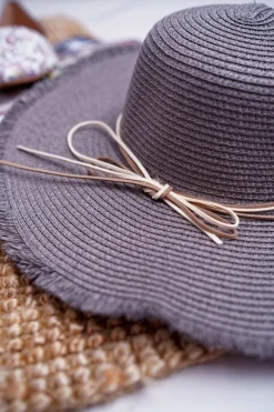 Hot Damski Kapelusz Słomkowy Szary La Madrid Okrycia Głowy