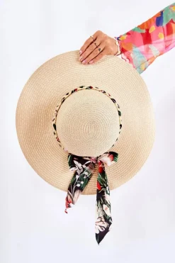 Hot Boto Damski Kapelusz Z Czarnym Paskiem Beżowy Marsela