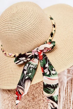 Hot Boto Damski Kapelusz Z Czarnym Paskiem Beżowy Marsela