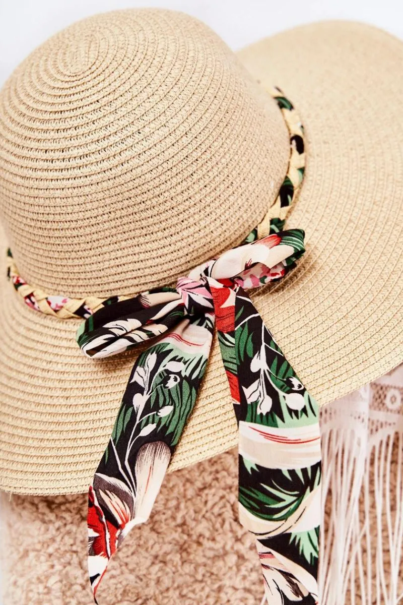 Hot Boto Damski Kapelusz Z Czarnym Paskiem Beżowy Marsela