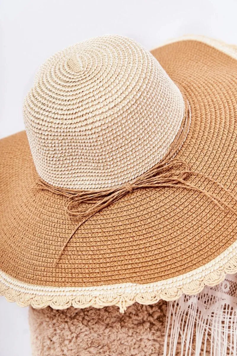 Best Boto Damski Kapelusz Z Paskiem Beżowo-Brązowy Klara