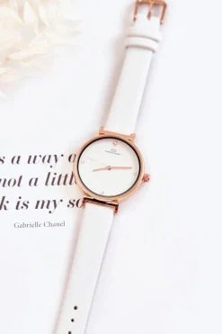 Zegarki>Giorgio&Dario Damski Klasyczny Zegarek Na Skórzanym Pasku Biały