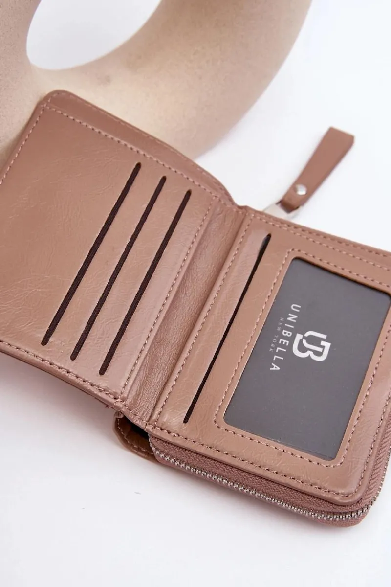 Boto Damski Lakierowany Portfel Portmonetka Z Ekoskóry Beżowy Zalirna