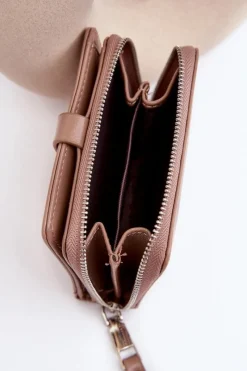 Boto Damski Lakierowany Portfel Portmonetka Z Ekoskóry Beżowy Zalirna