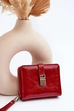 Best Boto Damski Lakierowany Portfel Portmonetka Z Ekoskóry Czerwony Zalirna
