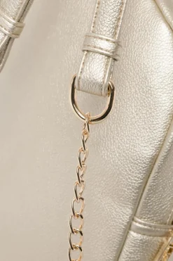 Damski Mały Plecak Z Eko Skóry BAGP230-K023 Złoty Plecaki|Torebki Nobo