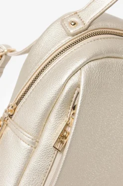 Damski Mały Plecak Z Eko Skóry BAGP230-K023 Złoty Plecaki|Torebki Nobo
