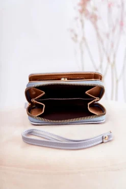 Best Boto Damski Mały Portfel Z Ozdobą Jasnoniebieski Sanchos