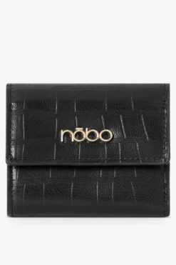 Discount Nobo Damski Mały Portfel Ze Skóry Naturalnej Zwierzęcy Wzór NPUR-LR0111-C020 Czarny