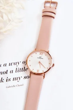 Zegarki></noscript>Giorgio&Dario Damski Modny Zegarek Na Pasku Beżowy