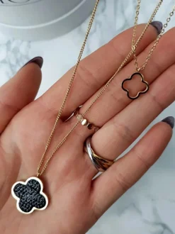 Best Boto Damski Naszyjnik W Kolorze Złota Podwójny z Koniczyną Vern