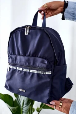 Best Damski Plecak Big Star II574043 Granatowy Plecaki