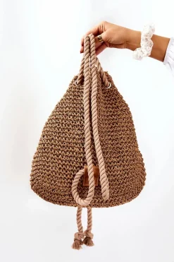 Best Big Star Shoes Damski Plecak Worek Big Star JJ574105 Beżowy