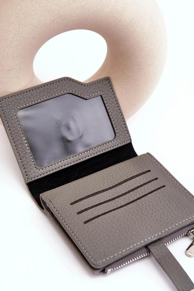 Best Boto Damski Portfel Portmonetka Z Ekoskóry Szary Lazara