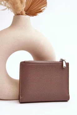 Best Damski Portfel Portmonetka Z Ekoskóry Jasnobrązowy Lazara Portfele
