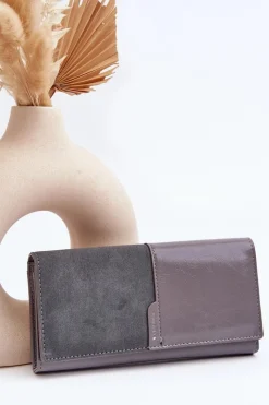 Boto Damski Portfel Zapinany Na Magnes Szary Harmale