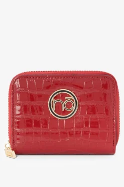 Best Nobo Damski Portfel Ze Skóry Naturalnej Zwierzęcy Wzór Mały NPUR-LR0020-C005 Czerwony