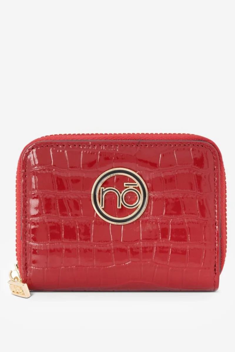 Best Nobo Damski Portfel Ze Skóry Naturalnej Zwierzęcy Wzór Mały NPUR-LR0020-C005 Czerwony