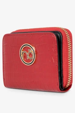 Best Nobo Damski Portfel Ze Skóry Naturalnej Zwierzęcy Wzór Mały NPUR-LR0020-C005 Czerwony