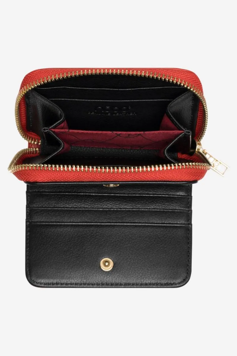 Best Nobo Damski Portfel Ze Skóry Naturalnej Zwierzęcy Wzór Mały NPUR-LR0020-C005 Czerwony