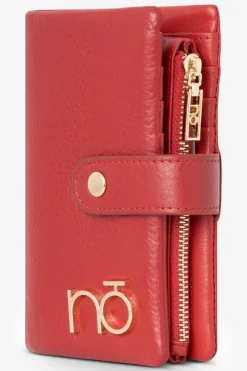 Discount Damski Portfel Ze Skóry Naturalnej NPUR-LR0010-C005 Czerwony Portfele