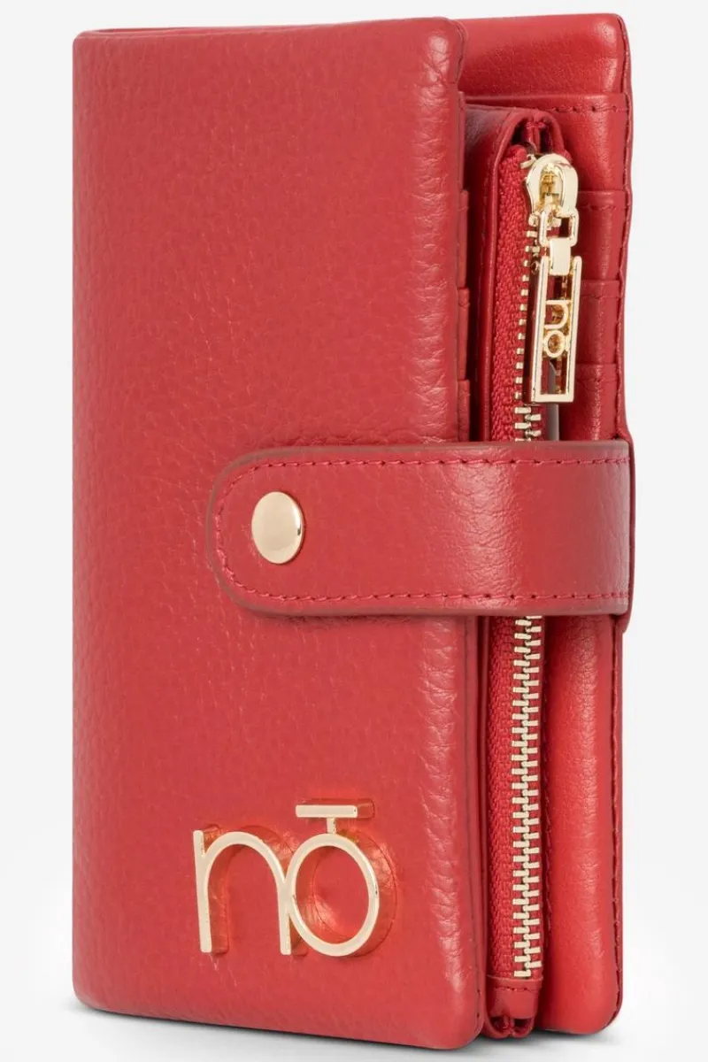 Discount Damski Portfel Ze Skóry Naturalnej NPUR-LR0010-C005 Czerwony Portfele