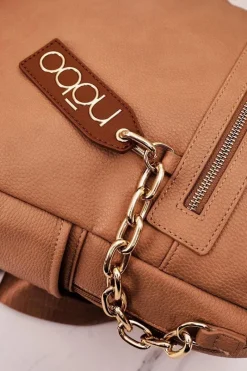 Best Damski Skórzany Plecak NBAG-K1800 Beżowy Plecaki|Torebki Nobo