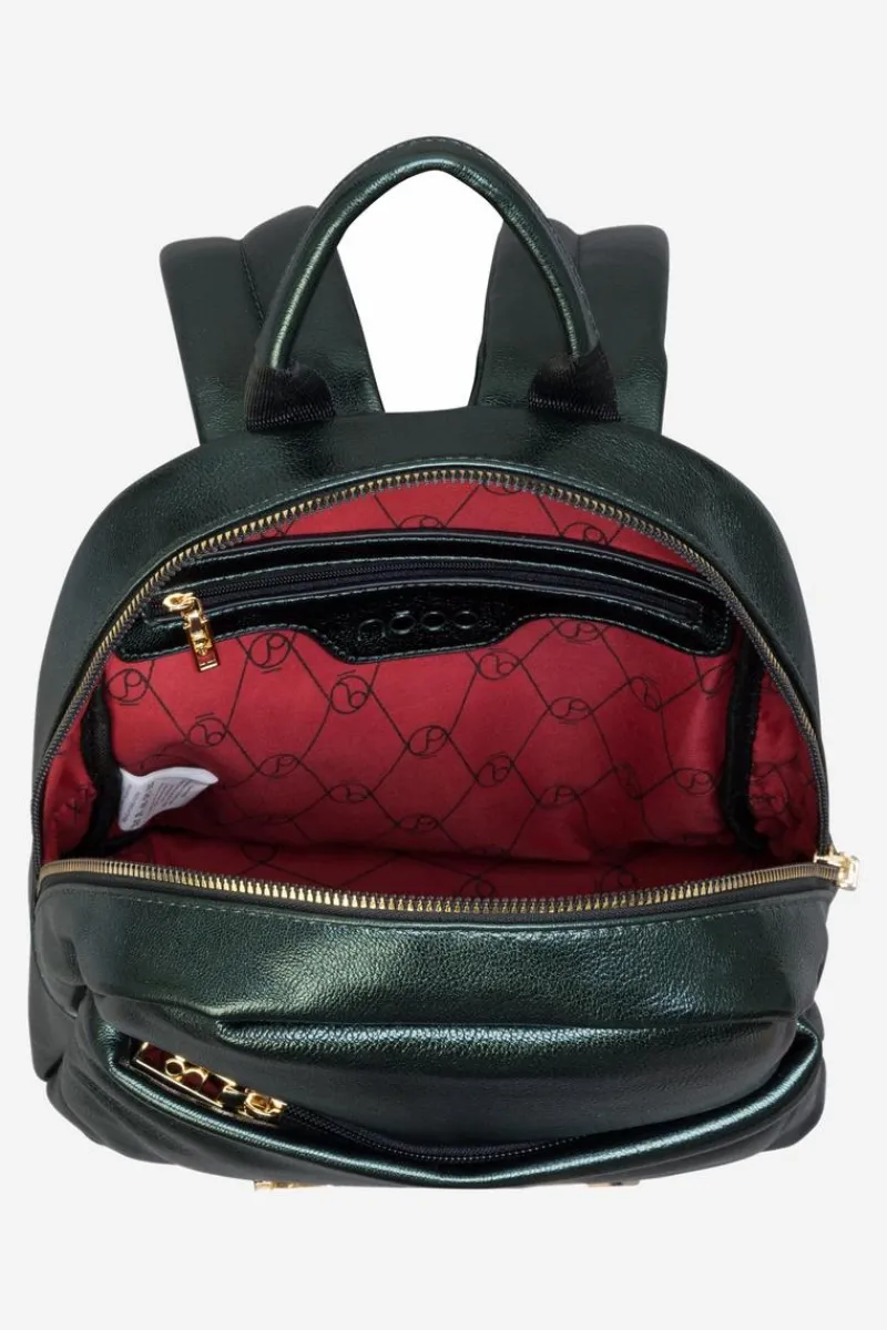 Clearance Damski Skórzany Plecak NBAG-R3083-C008 Ciemnozielony Plecaki|Torebki Nobo