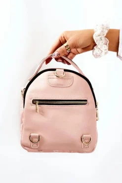 New Damski Skórzany Plecak L1341-C004 Różowy Plecaki|Torebki Nobo