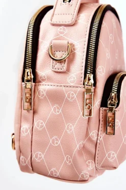 New Damski Skórzany Plecak L1341-C004 Różowy Plecaki|Torebki Nobo