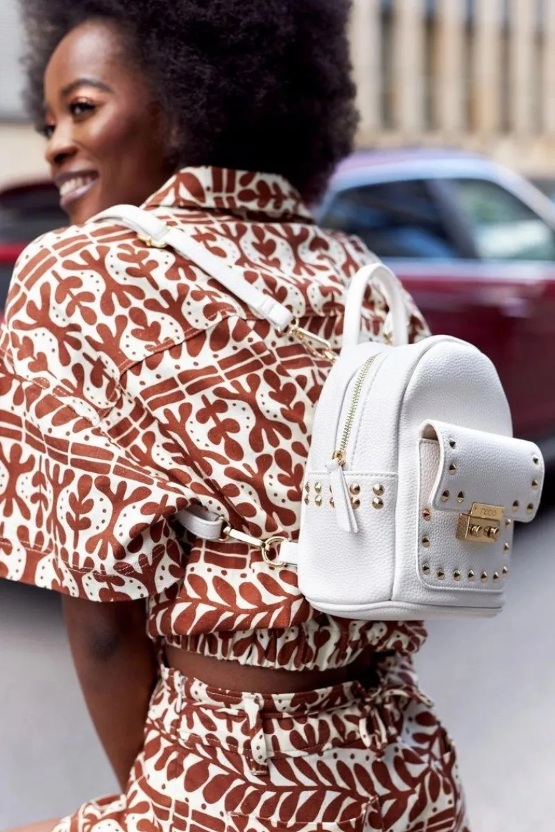 Hot Damski Skórzany Plecak K4110 Biały Plecaki|Torebki Nobo