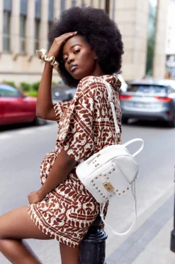 Hot Damski Skórzany Plecak K4110 Biały Plecaki|Torebki Nobo