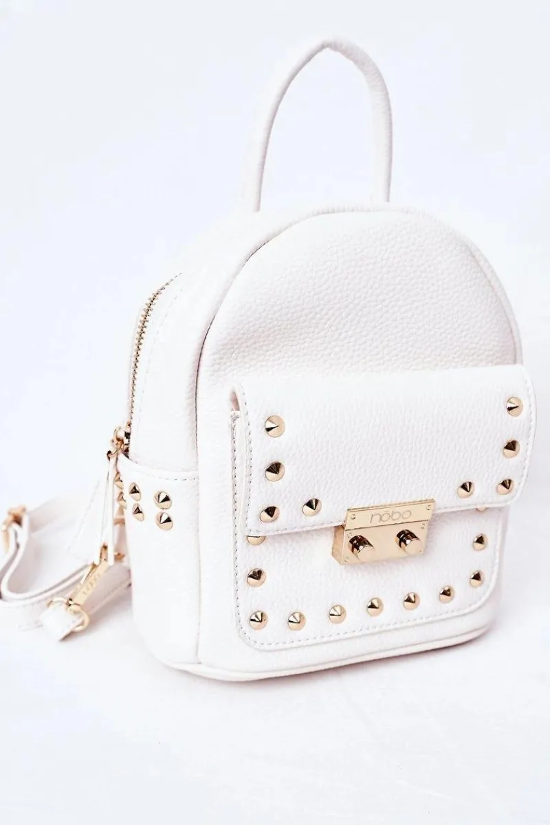 Hot Damski Skórzany Plecak K4110 Biały Plecaki|Torebki Nobo