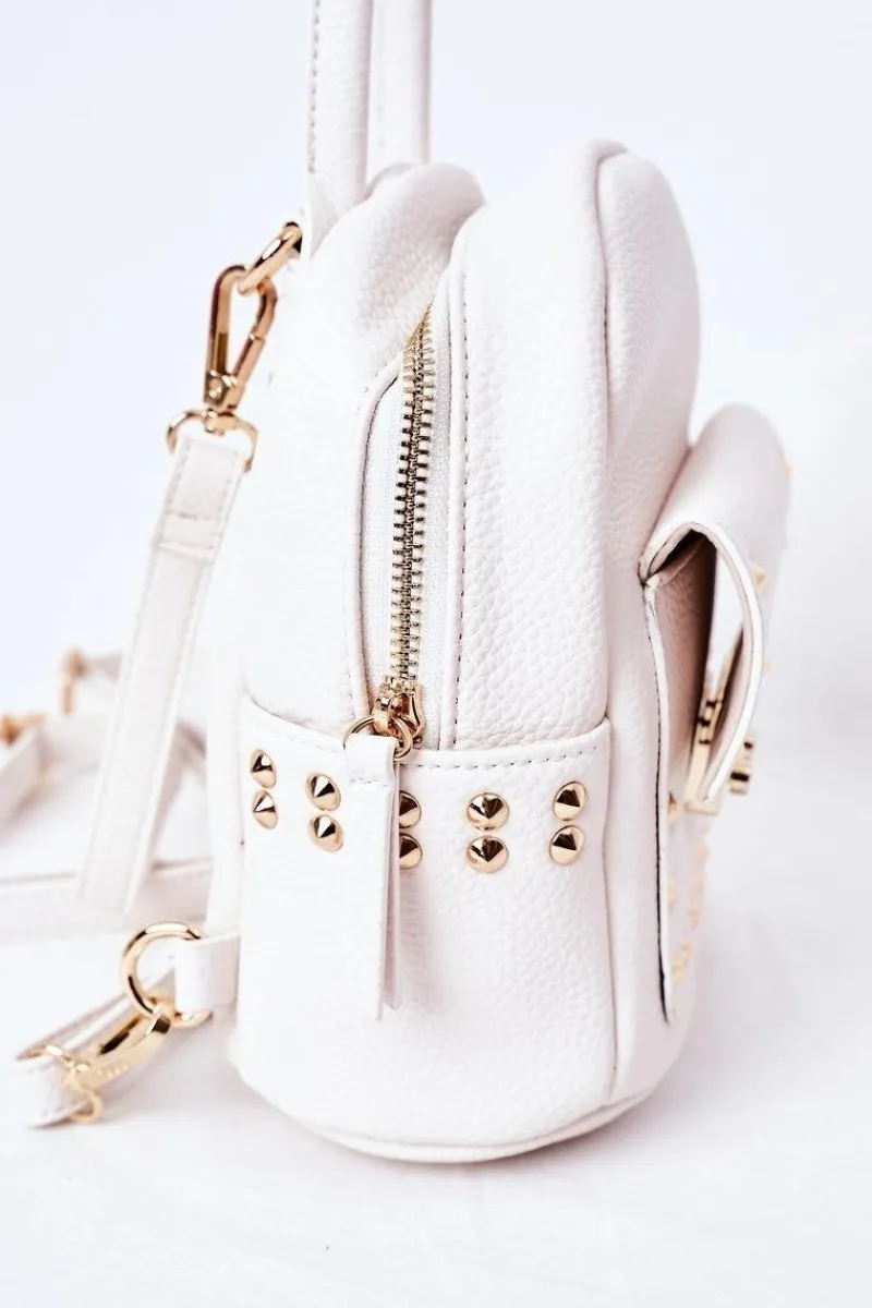 Hot Damski Skórzany Plecak K4110 Biały Plecaki|Torebki Nobo