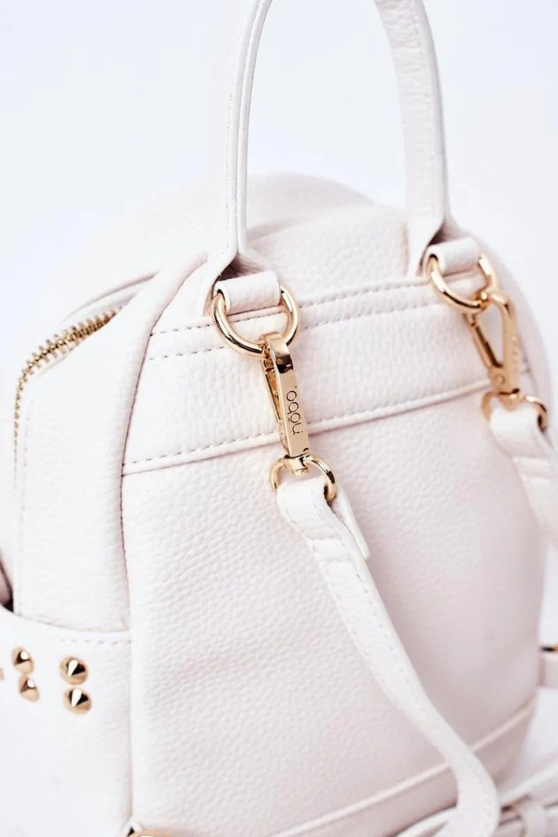 Hot Damski Skórzany Plecak K4110 Biały Plecaki|Torebki Nobo